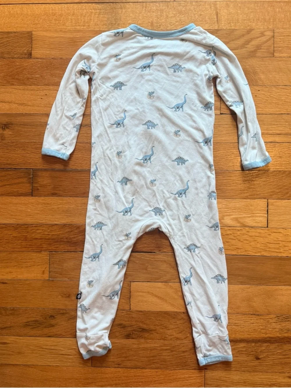 KYTE BABY Bamboo Pajama Dinosaur Onesie One‎ Piece size 3T Blue White